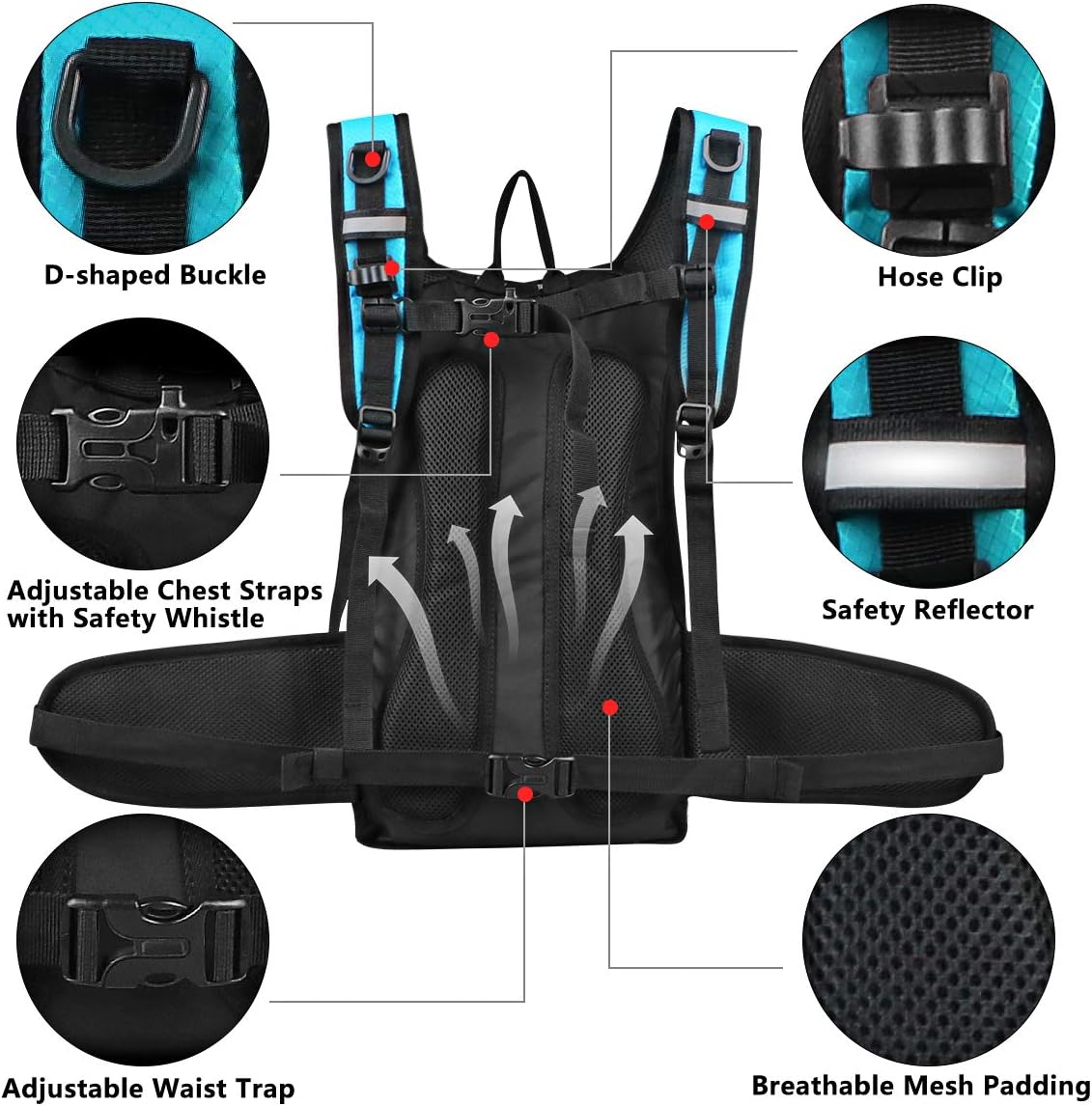 Insulated Hydration Pack Backpack with 3L BPA Free Leak-Proof Water Bladder, Keep Liquids Cool for Up to 5 Hours, Daypack for Hiking, Running, Cycling, Hunting, Climbing