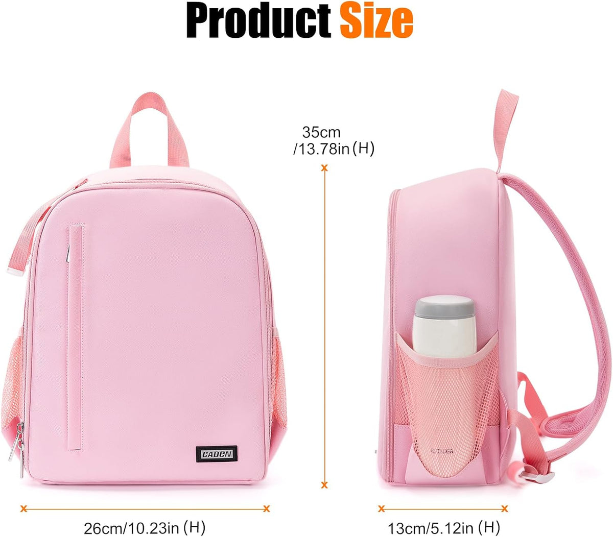 CADeN Camera Backpack Bag Professional for DSLR/SLR Mirrorless Camera Waterproof, Camera Case Compatible for Sony Canon Nikon Camera and Lens Tripod Accessories (Small, Pink)