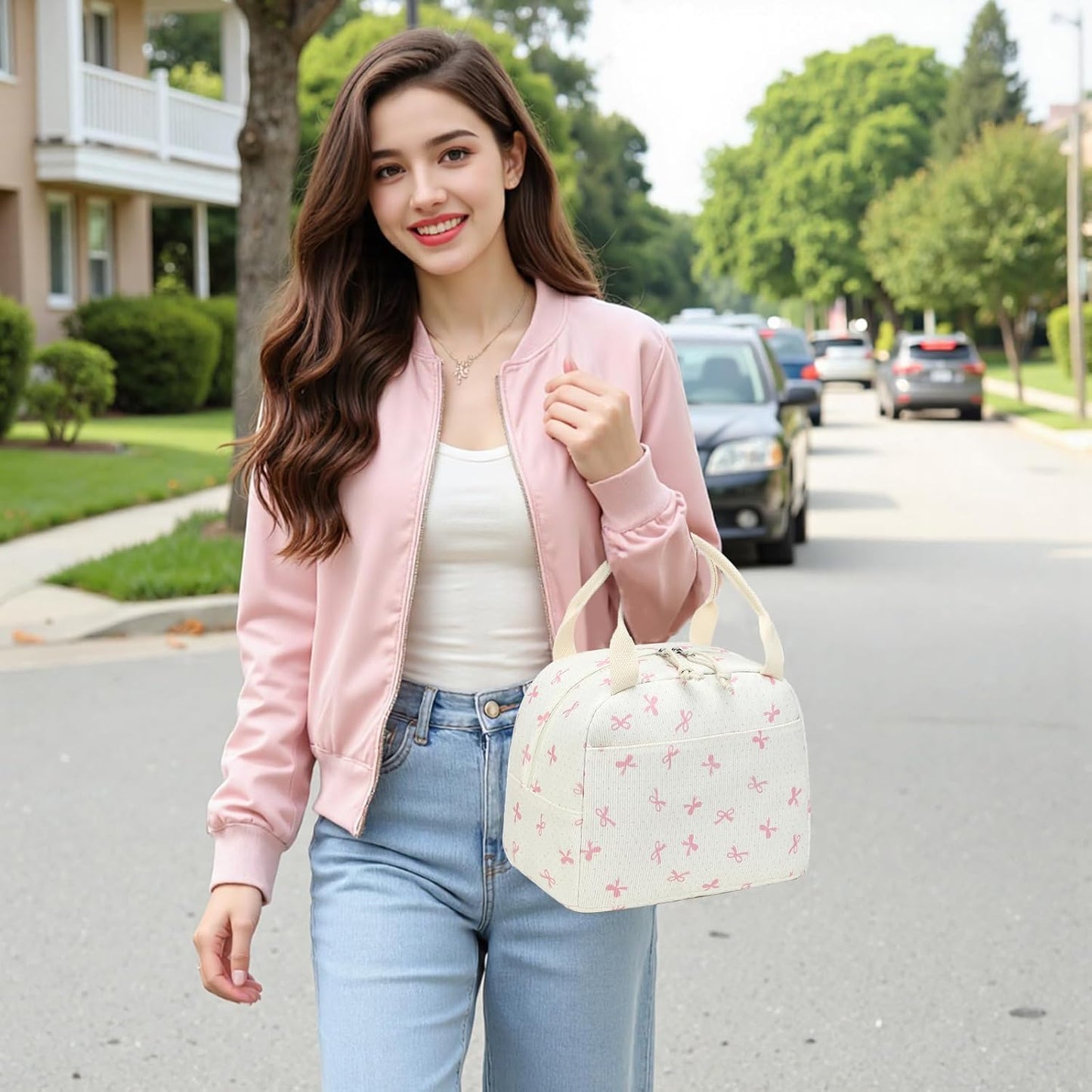 Bluboon Lunch Bag for Women Men Cute Corduroy Lunch Tote Bags Reusable Insulated Lunch Box Large Capacity Reusable Insulated Cooler for Work Picnic or Travel