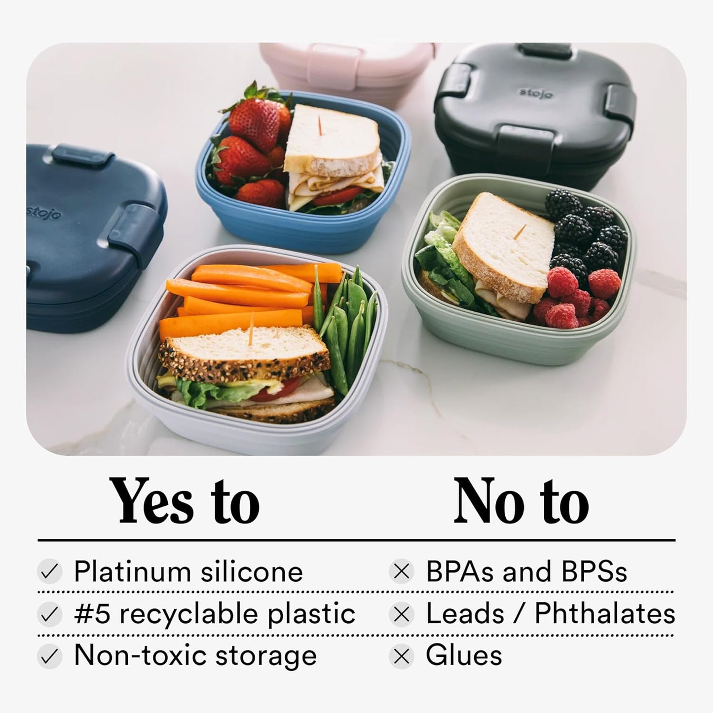 STOJO Collapsible Sandwich Box – 24oz, Reusable Food Storage Container, Silicone Bowl for Hot/Cold Food – Meal Prep, Lunch, Camping, Hiking – Dishwasher Safe (Set of 1, Carnation Pink)