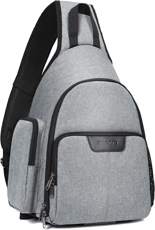 MOSISO Camera Bag Sling Backpack, DSLR/SLR/Mirrorless Full Open Camera Case with Tripod Holder&Rain Cover&Modular Insert, Photography Backpack Compatible with Canon/Nikon/Sony/Fuji, Grey