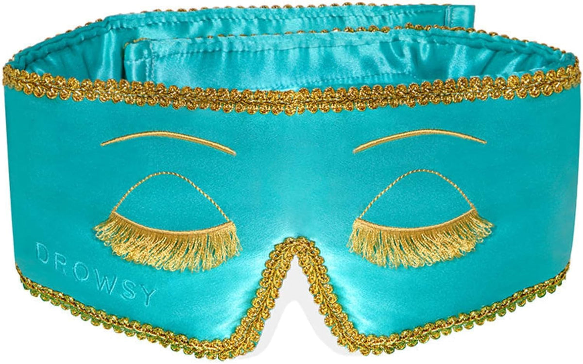 DROWSY Breakfast at Drowsy Silk Sleep Mask – 100% Pure Mulberry Silk, Total Blackout, Ultra-Soft & Skin Hydrating for Beauty Sleep & Relaxation, Fully Adjustable