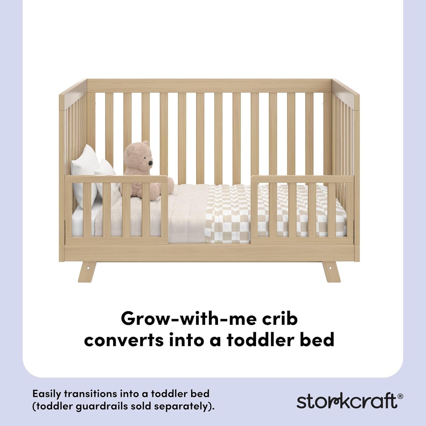Storkcraft Beckett Grow-with-Me Convertible Crib (Driftwood) – GREENGUARD Gold Certified, Converts to Toddler Bed & Daybed, Fits Standard Crib Mattress, Easy-to-Assemble