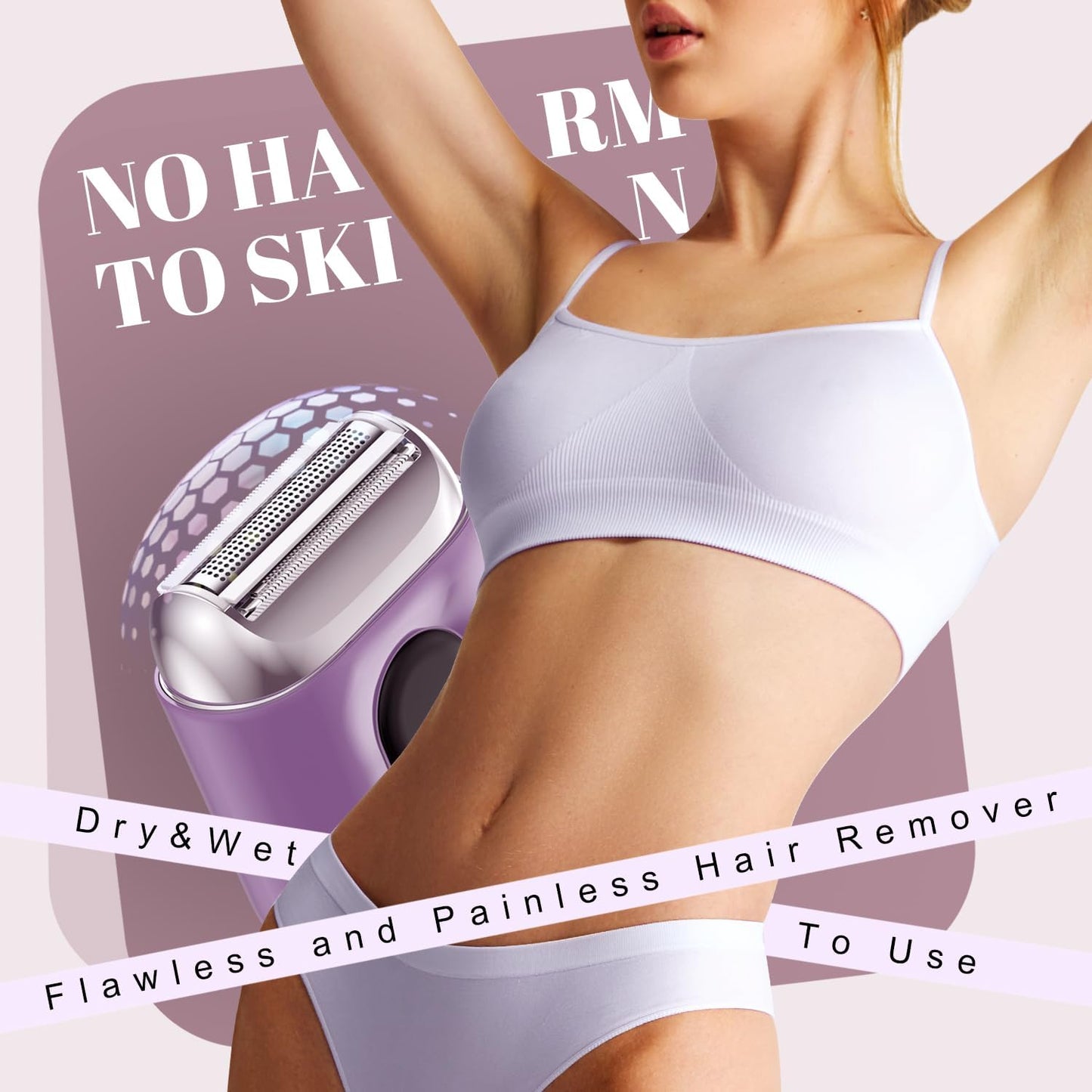 Cordless Electric Shaver for Women: Mini Electric Razors with LED Display - Rechargeable Bikini Trimmer - IPX7 Waterproof Wet Dry Face Razor with 3 Blade Heads Floating Head