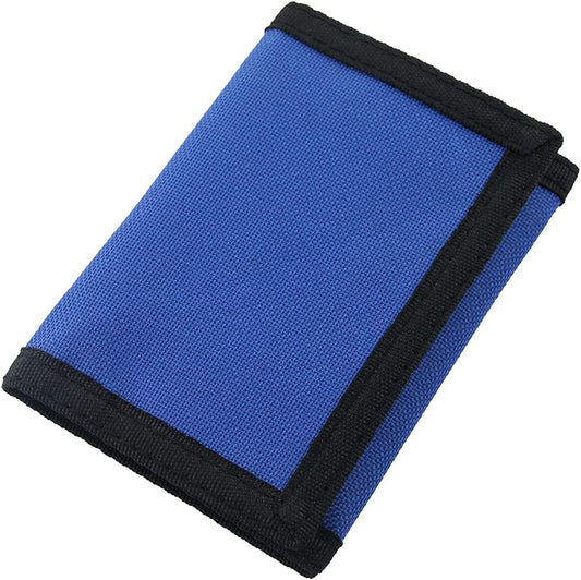 RFID Blocking Canvas Wallet for Men and Women - Trifold Nylon Wallet with Magic Sticker, Teen Wallet for Boys, Wallets for Teens Boys (Navy Blue)