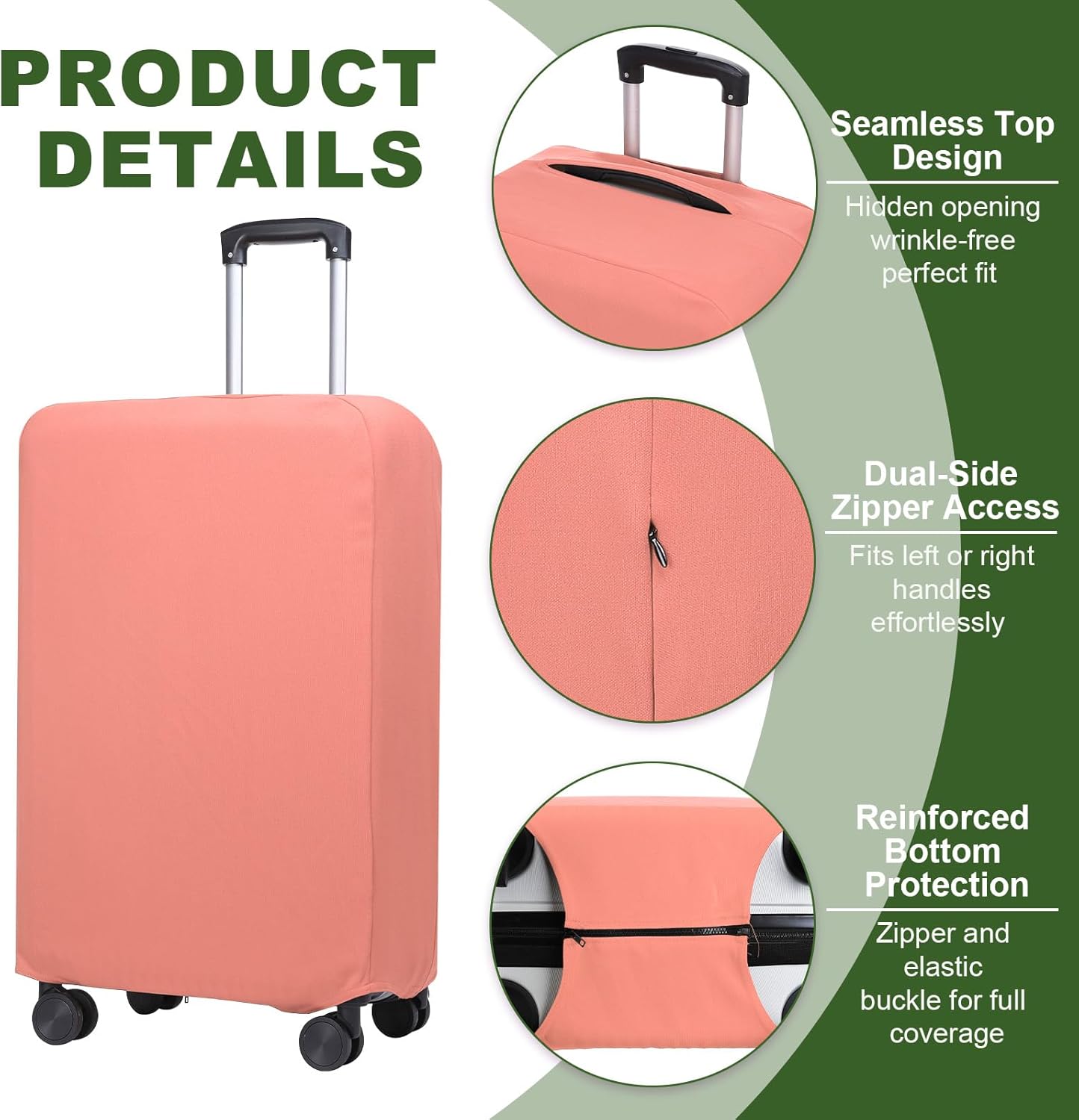 PATIKIL Luggage Cover, Suitcases Covers Elastic Carry on Cover Protector Washable Scratch-Resistant Fits 19-21 Inch Luggage for Travel Business Trips, Pink