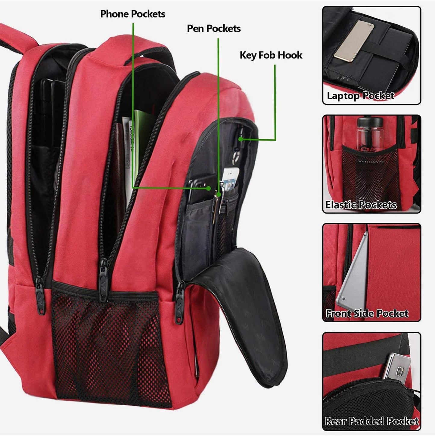 MATEIN Laptop Backpack for Womens, School Backpack with USB Port for Student Supplies and College Accessories, Water Resistant Travel Daypack Cute Book Bag for Teens and Ladies Fit 15.6 In Computer
