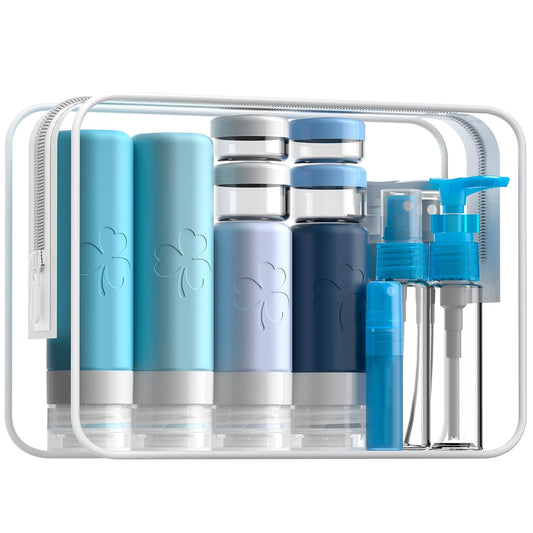 INSFIT Travel Bottles for Toiletries 23pack, TSA Approved Travel Size Toiletries, Airplane Essentials for Creams, Shampoo, Cosmetic Liquids