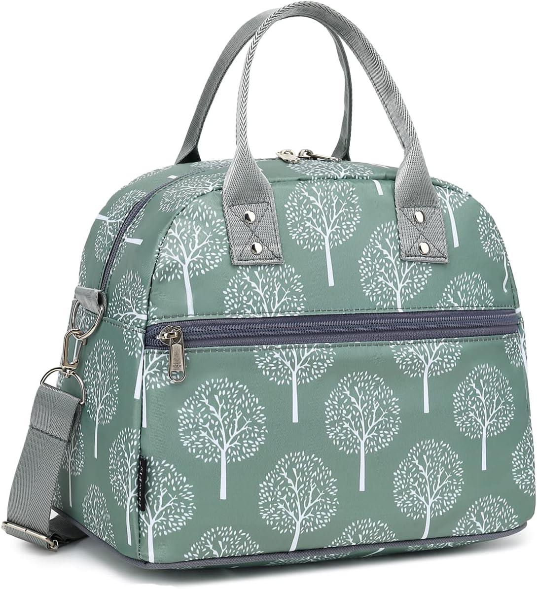 FlowFly Insulated Lunch Bag With Shoulder Strap for Women, Men, and Kids, Large and Reusable, Handle, Freezable Work and School Travel Tote and Meal Prep Organizer,Dandelion