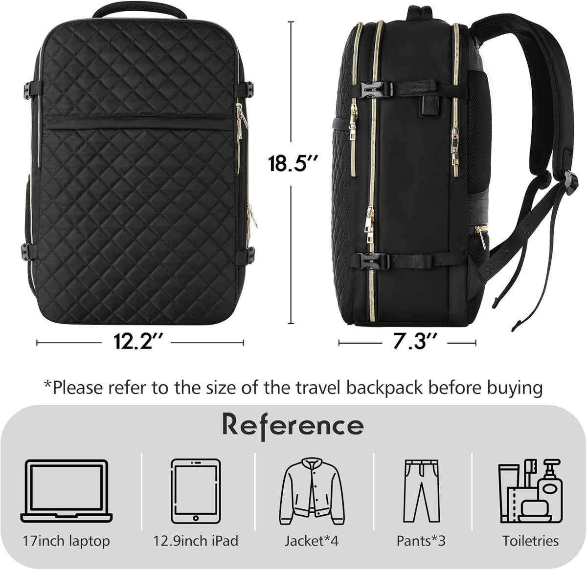 MOMUVO Travel Backpack for Women, Carry On Backpack Airline Approved with 3 Packing Cubes,Laptop Backpack with USB Charging Port, Casual Daypack for Weekender Business College, Large