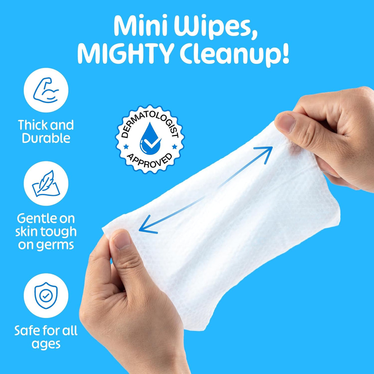 Fomin Mini Hand Sanitizer Wipes 16 Pack (8 Count) - Fragrance Free Mini Wet Wipe - pH Balanced, Biodegradable, Antibacterial On The Go Hand Sanitizing Wipes - Hypoallergenic, Plant-Based Travel Wipe