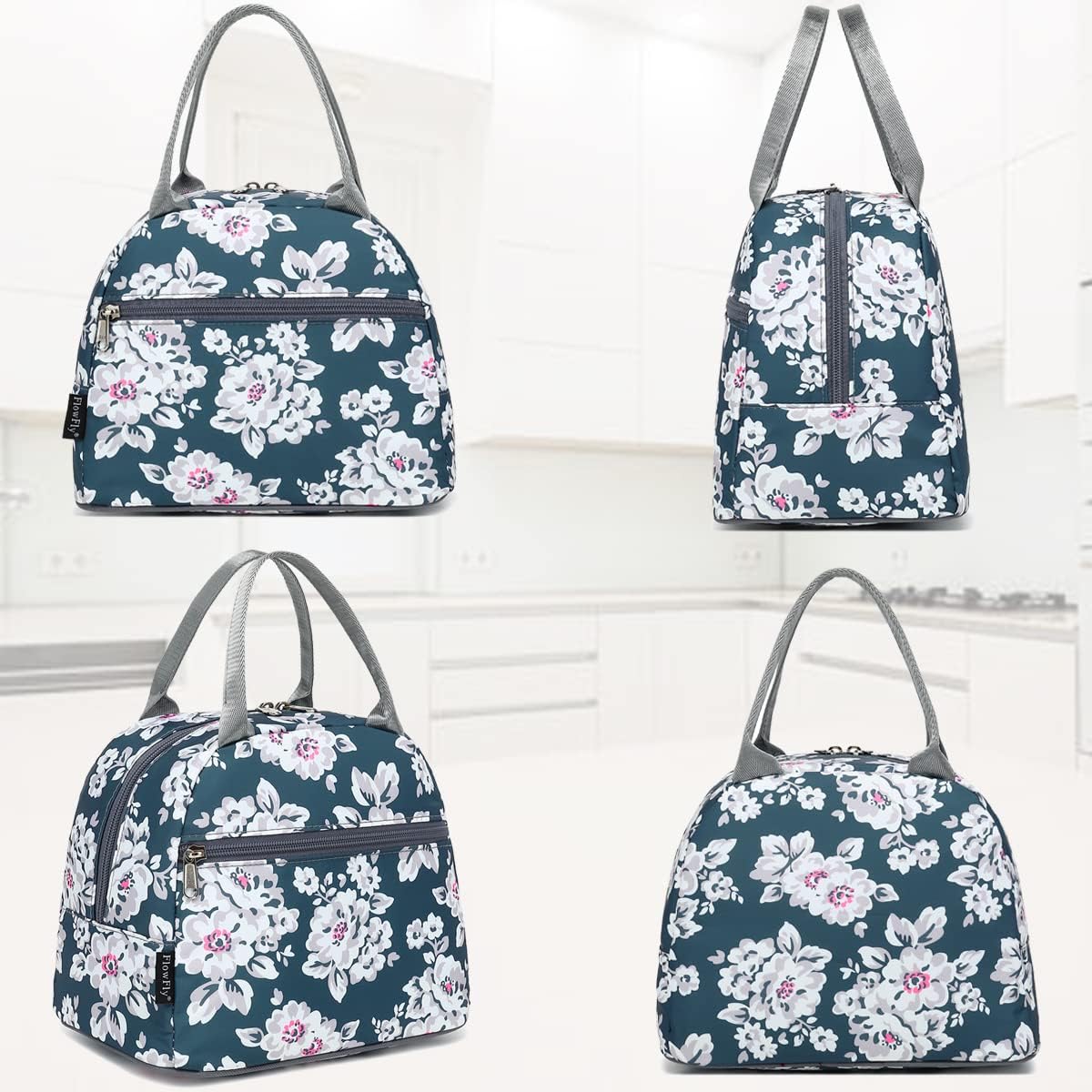 FlowFly Insulated Lunch Cooler Bag - Tote Bag Organizer for Women/Men, Plum