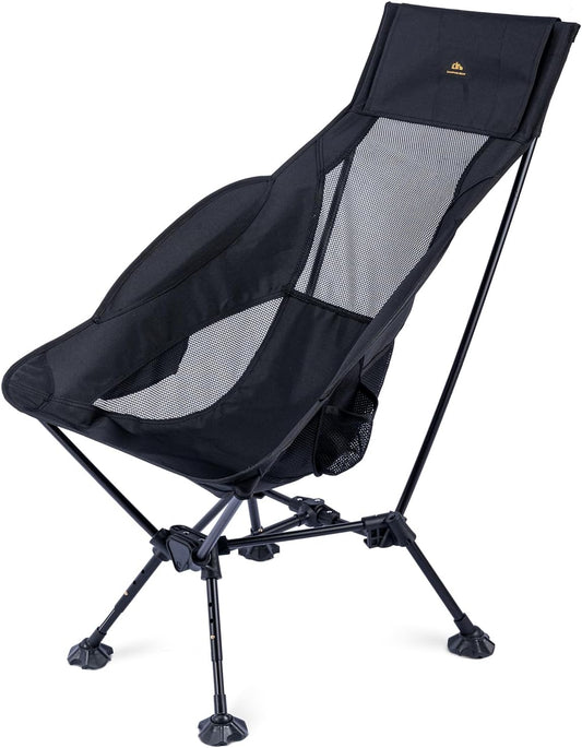 iClimb Ultralight Compact Camping Folding Beach Chair with Anti-Sinking Large Feet