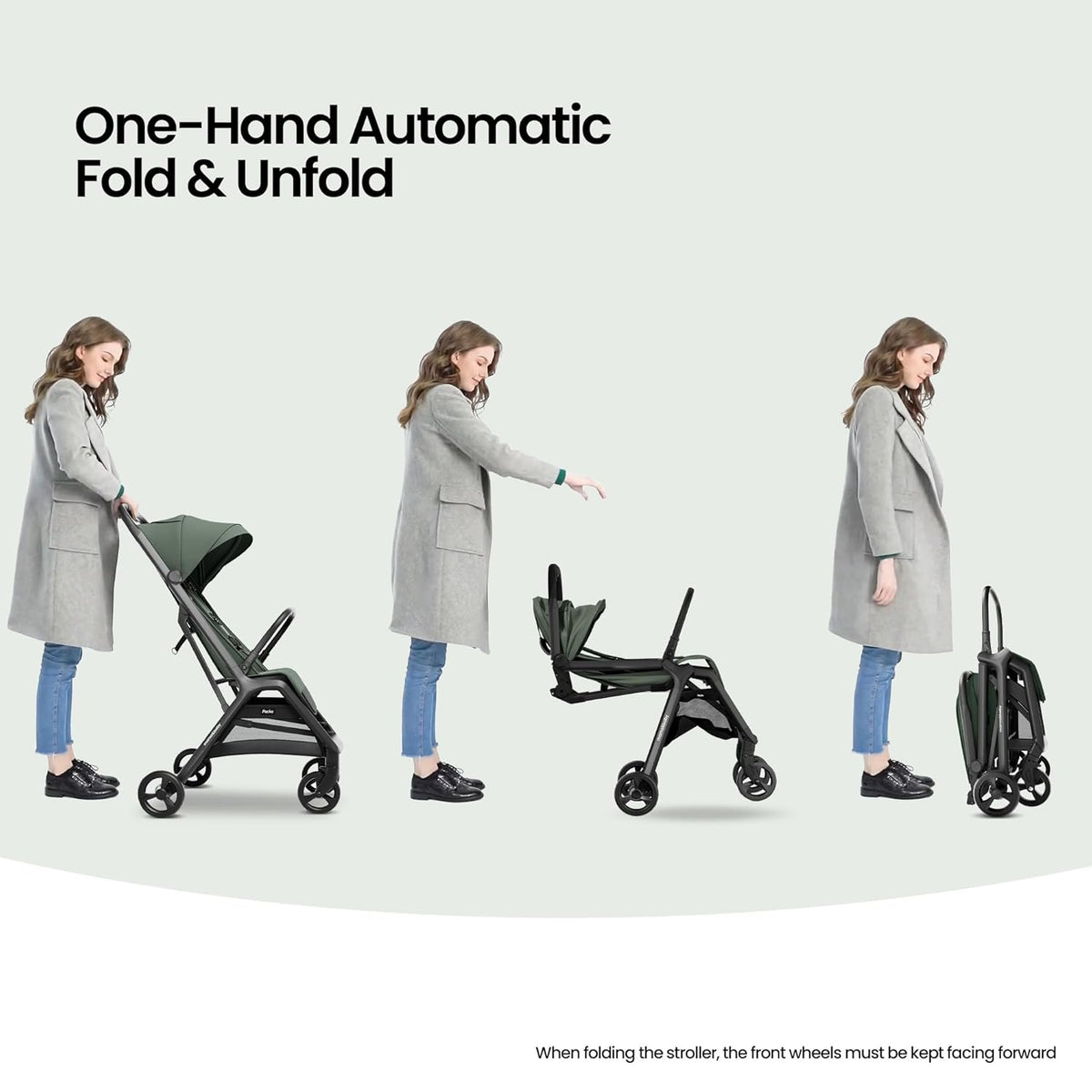 MAMA & BABY Packa Compact Travel Stroller – Lightweight, One-Hand Auto Folding, Portable & Lie-Flat Baby Stroller, Newborns and Toddlers Stroller with UPF 50+ Canopy & Mesh Ventilation