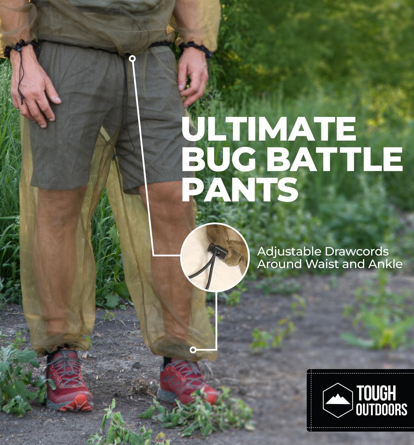 Tough Outfitters Mosquito Suit Pants - Mosquito Clothing for Men & Women - Insect, Bug Proof Net Mesh Pants for Gardening & Outdoor - Protection from Flies, Tick, Gnats