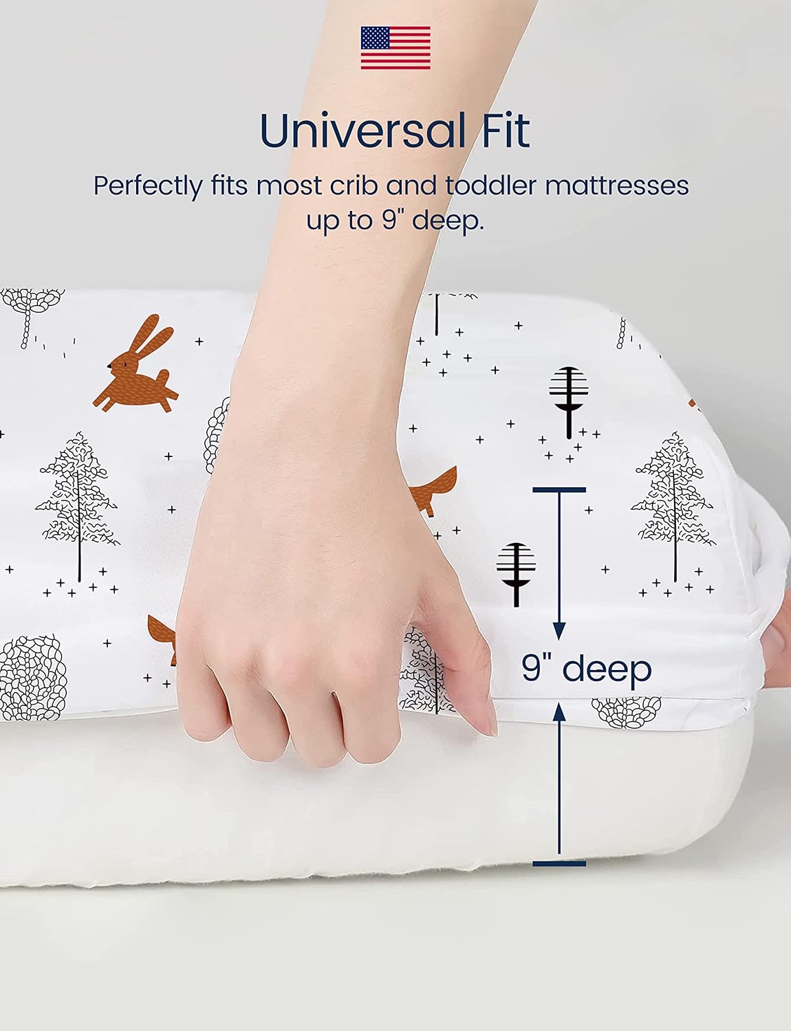 TotAha Premium Stretchy Crib Sheets (2-Pack)-Hypoallergenic, Silky Comfort, Buttery Soft, Calming Effect, All-Season Jersey-Knit Sheets, 28 X 52 X 9'' Extra Deep Pocket (Balloon & Sailboat)