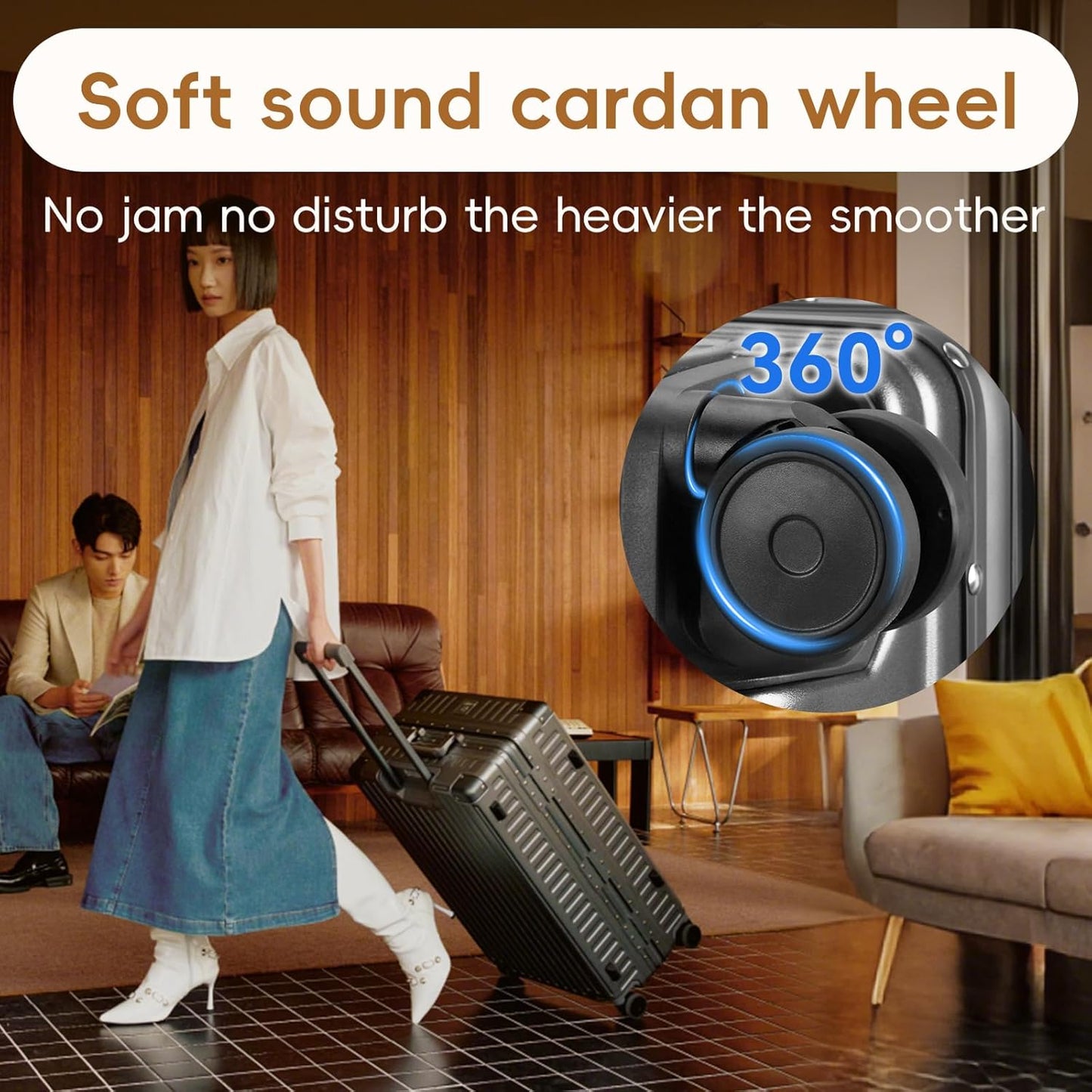 ROAMING Zipperless Luggage 26 Inch with Aluminum Frame, Checked-Large Lightweight 3-Layer PC Hard Shell Suitcase with Spinner Wheels, Metal Travel Luggage with Three TSA Locks, gray