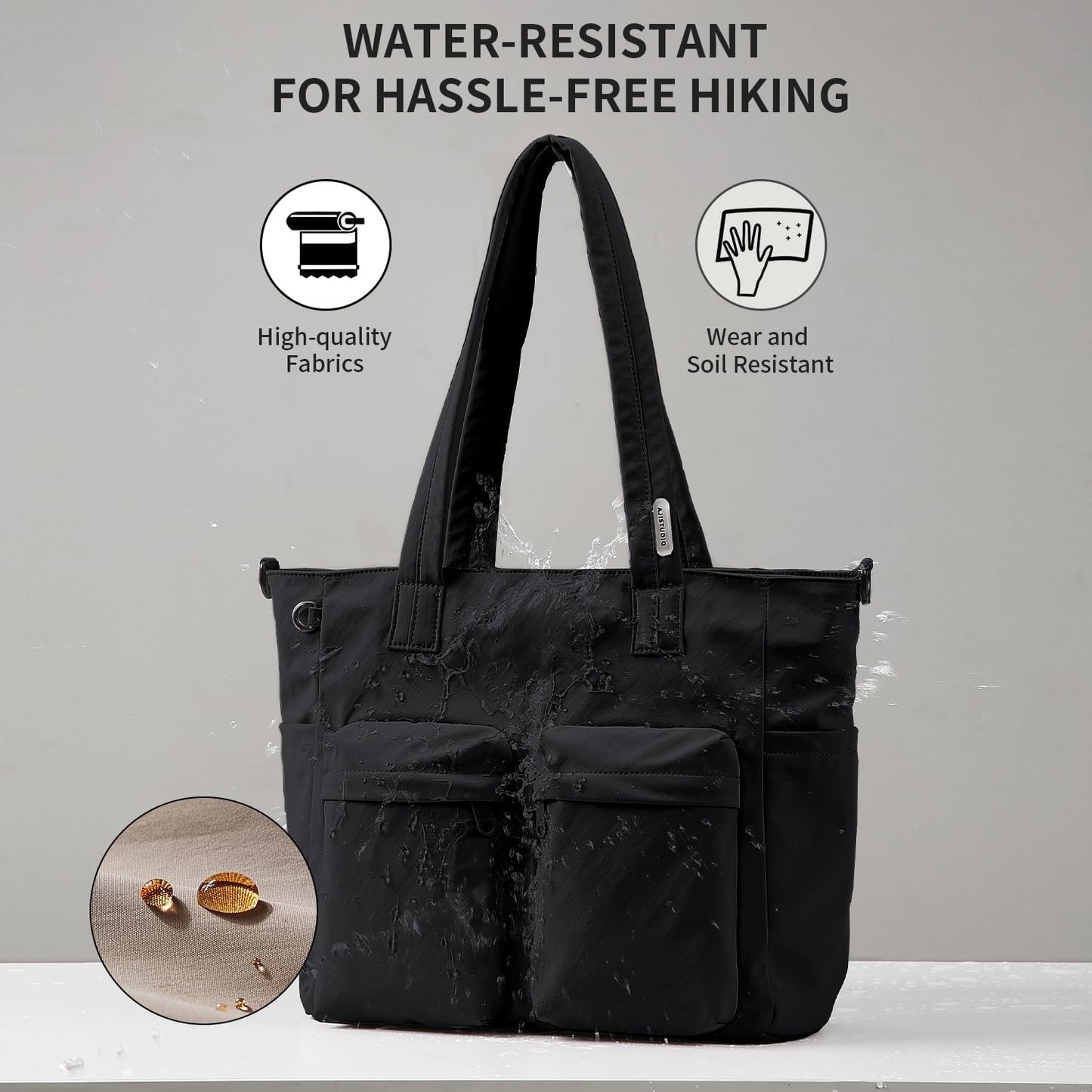 aji Tote Bag for women work, Water-Resistant Tote Bag with Multi Pockets,for Work/Travel/College/Daily