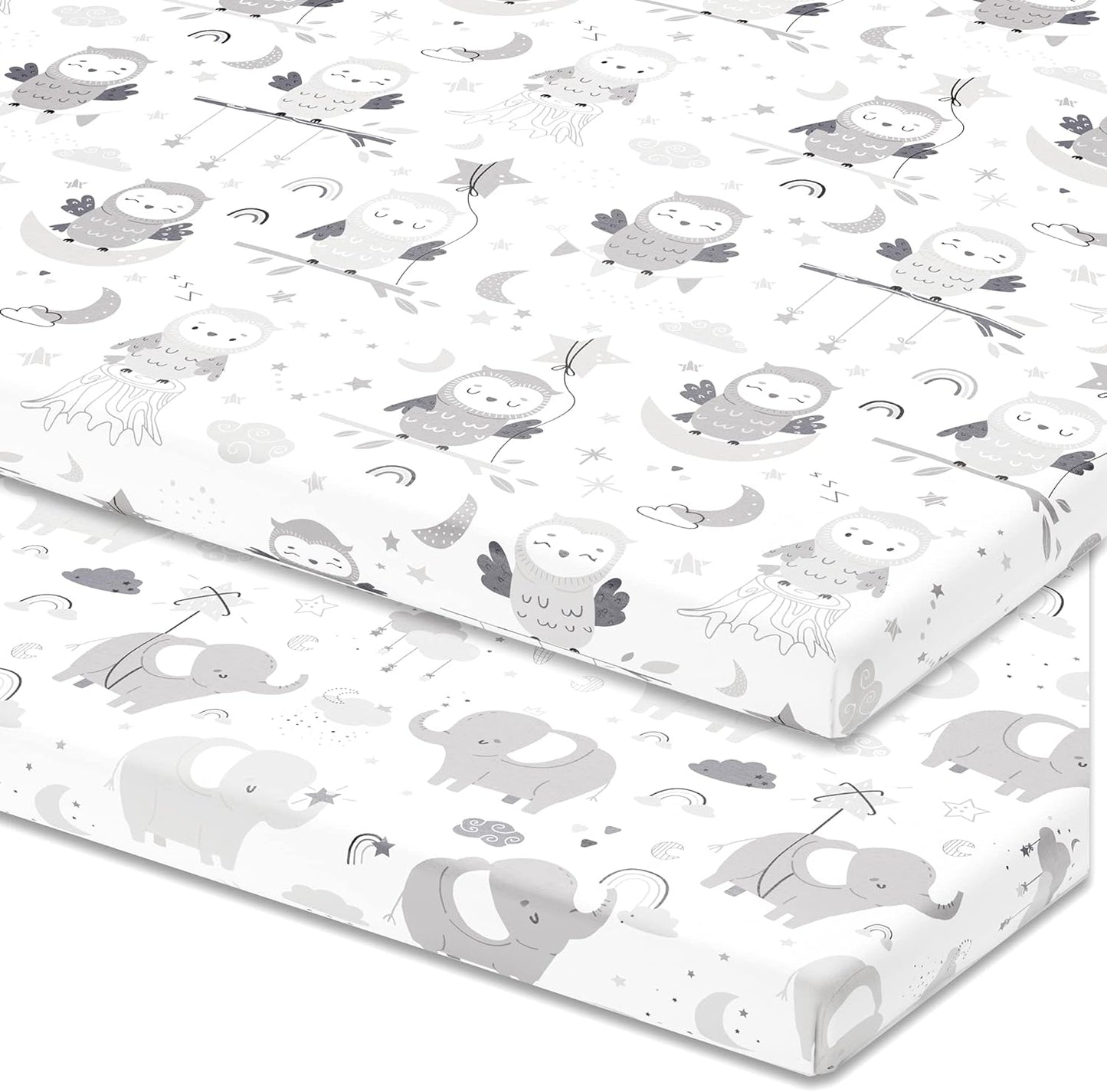 Travel Crib Fitted Sheets for Baby Bjorn, Guava Lotus Travel Crib and 24 x 42 Inch Travel Light Playard Mattress – Snuggly Soft 100% Jersey Cotton – 2 Pack