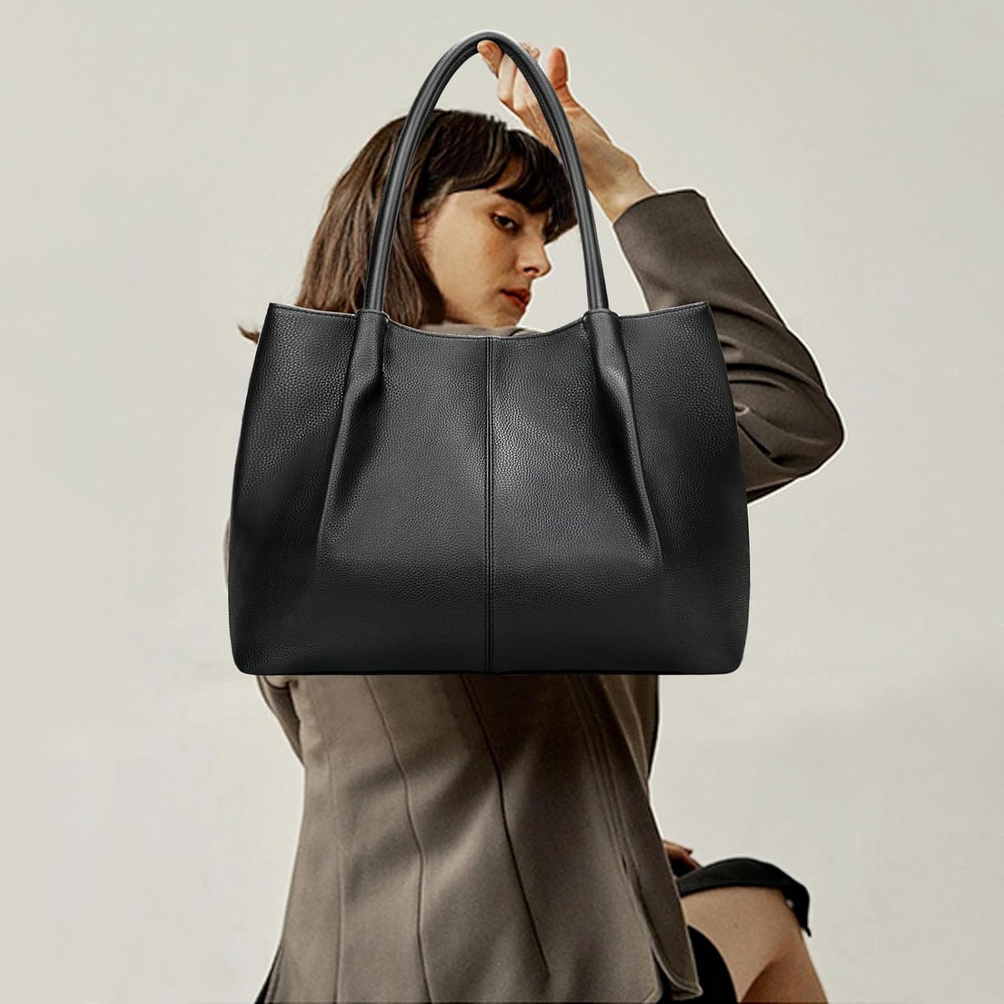 KKXIU Tote Bag for Women Vegan Leather Shoulder Purse Large Capacity Travel Bag