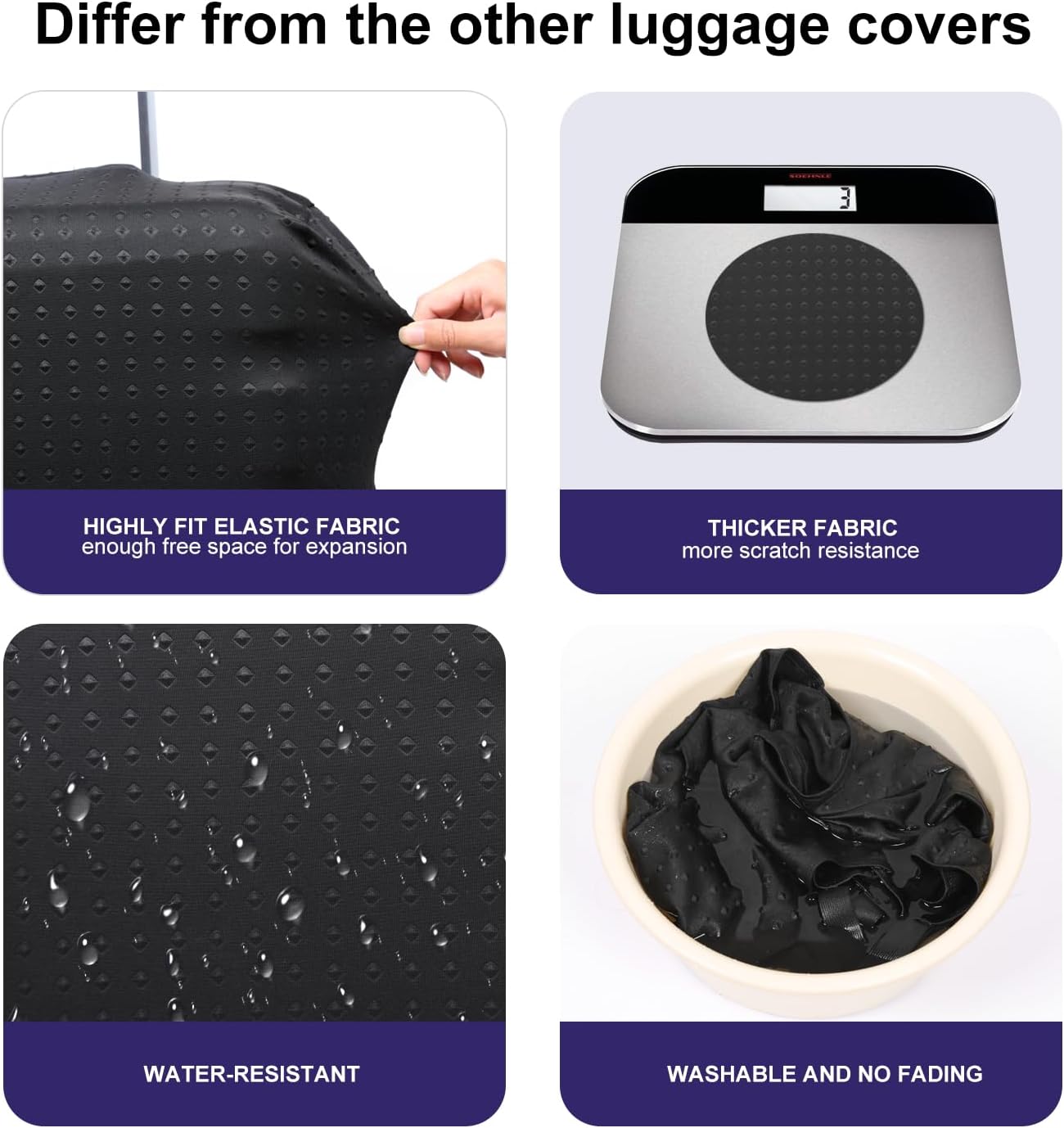 7-Mi Travel Luggage Cover Elastic Sleeve 26"-28" Anti-Scratch Suitcase Protector Cover Size L, Bohemia