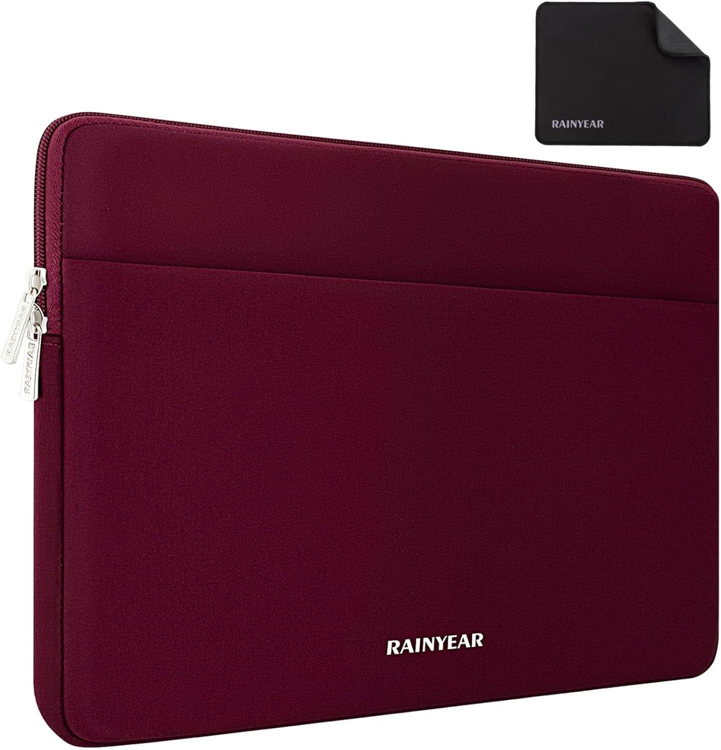 RAINYEAR Laptop Sleeve Case 13.3 Inch, Protective Portable Case with Front Pocket, Briefcase Handbag Laptop Bag Compatible with MacBook Air/Pro 13-13.3 inch, MacBook Pro 14 inch, Red