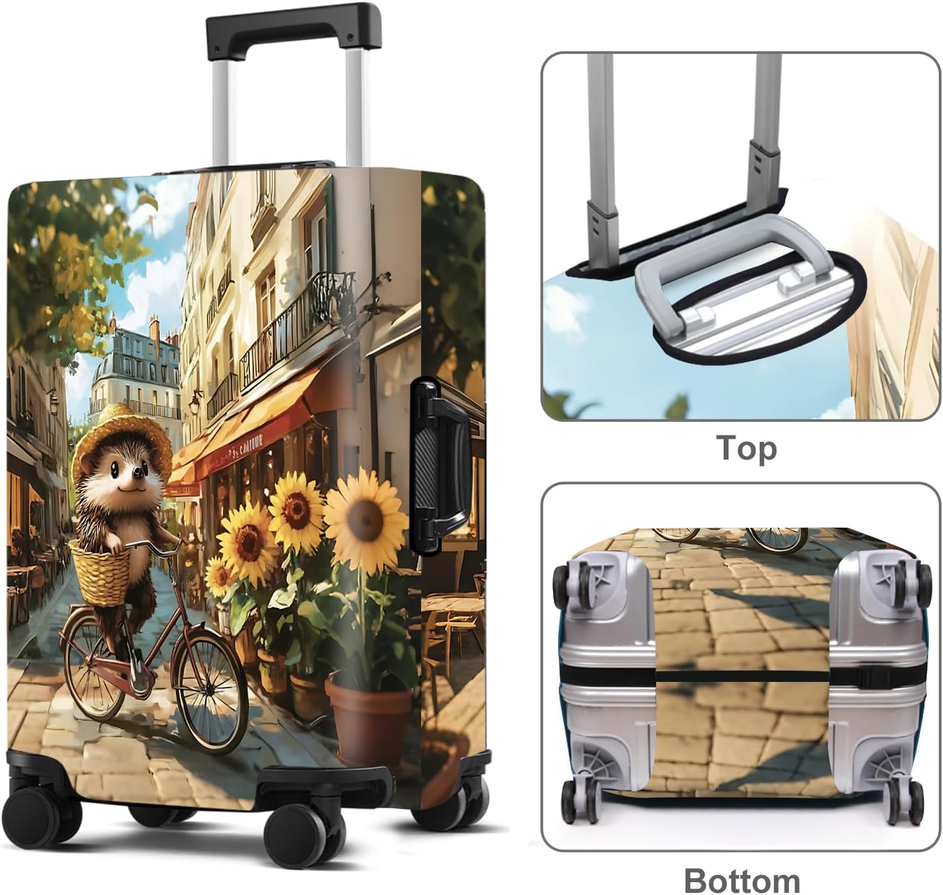 Raccoon Luggage Cover Washable Suitcase Protector Anti-Scratch,Stretchable Fit for 20-34Inch Luggage Durable Travel Bag Cover with Zipper Closure (M(24-26inch suitcase))