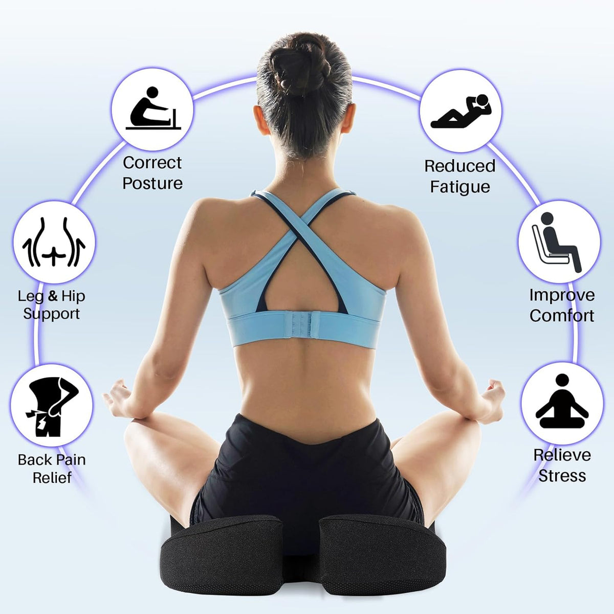Seat Cushion for Office Chair, Large Thick Seat Cushion for Tailbone Pain Relief, Sciatica & Back Support, Memory Foam Office Chair Cushion for Long Sitting, Coccyx Cushion for Car, Wheelchair