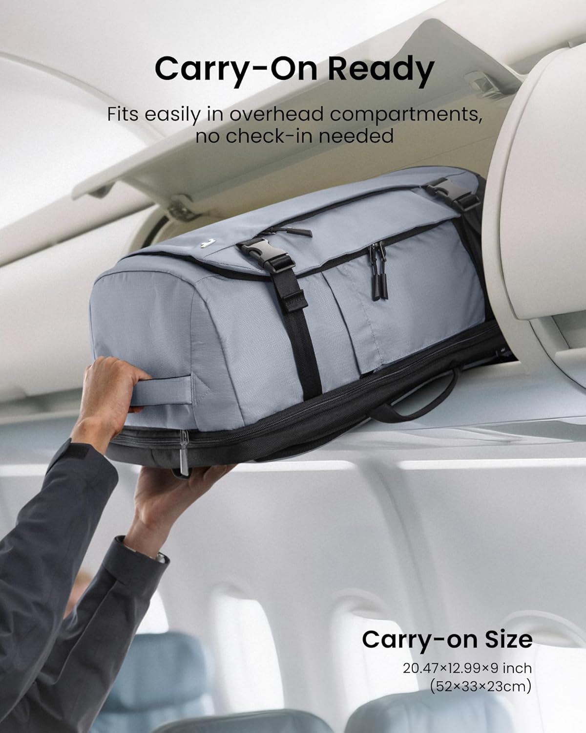 tomtoc Travel Backpack 40L, TSA Friendly Flight Approved Carry-on Luggage Hand Water-resistant Lightweight Business Rucksack, Durable Large Weekender Bag Daypack Fits 17.3 Inch Laptop