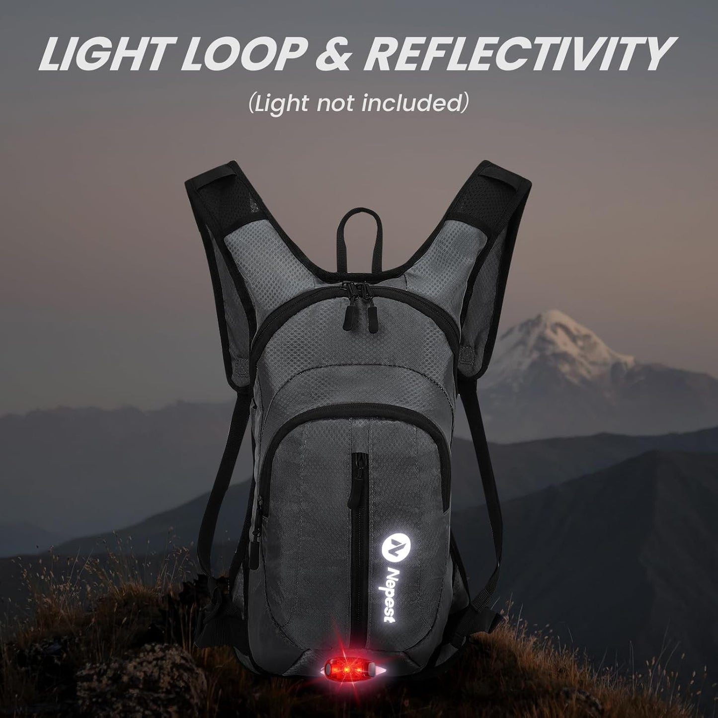 Nepest Hydration Pack Backpack for Women & Men, Lightweight Water Backpack with 2L Water Bladder for Hiking Cycling Running Biking