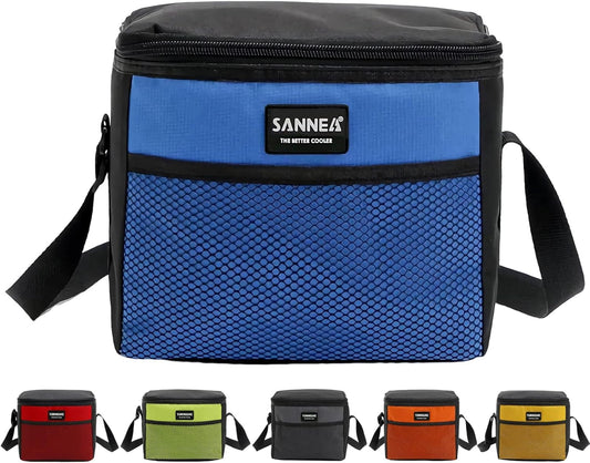 6 Can/5L Lunch Bag for Women Men Portable Lunch Box Small Cooler Bag Soft Collapsible Reusable Insulated Lunch Tote for Everyday Work Travel (Blue)