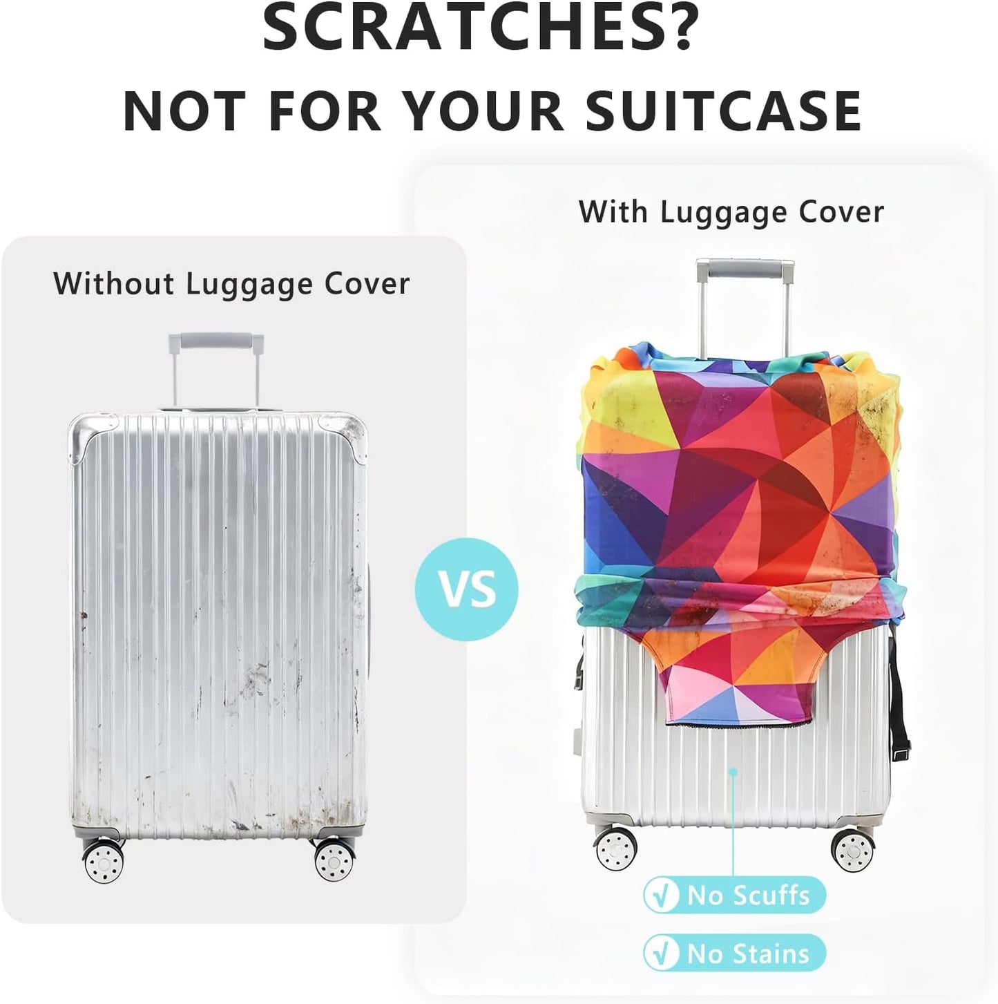 Travelkin Luggage Covers With Tag For Suitcases Tsa Approved,Suitcase Covers Protector Fit 18-32 Inch Luggage,L