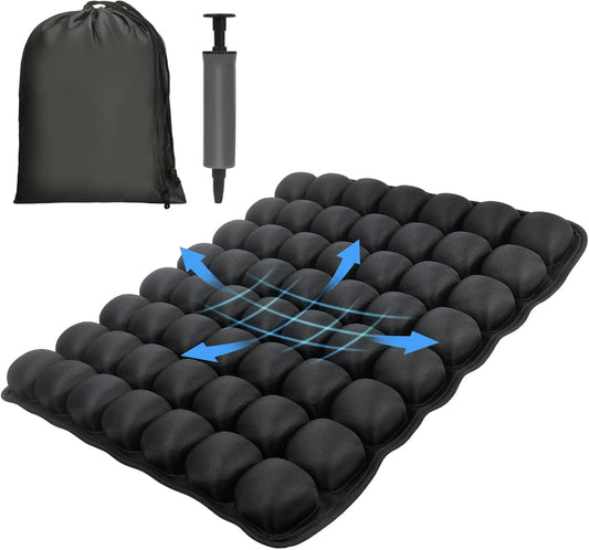 Professional Comfortable 3D Travel Seat Cushion, Air Inflatable Pressure Relief Seat Cushion Optimal Support for Long Sitting