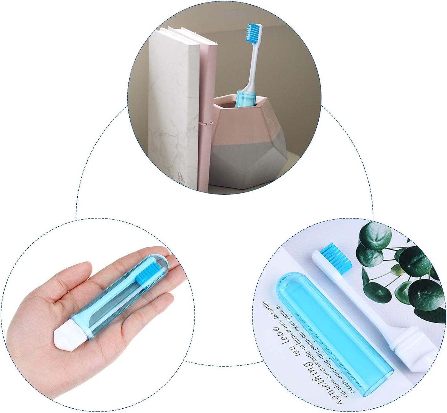 Patelai 4 Pieces Travel Toothbrush Set, Soft Bristle Mini Foldable Tooth Brush with Case, Individually Wrapped Small Portable Travel Size Toiletries Stuff for Camping (Bright Color)