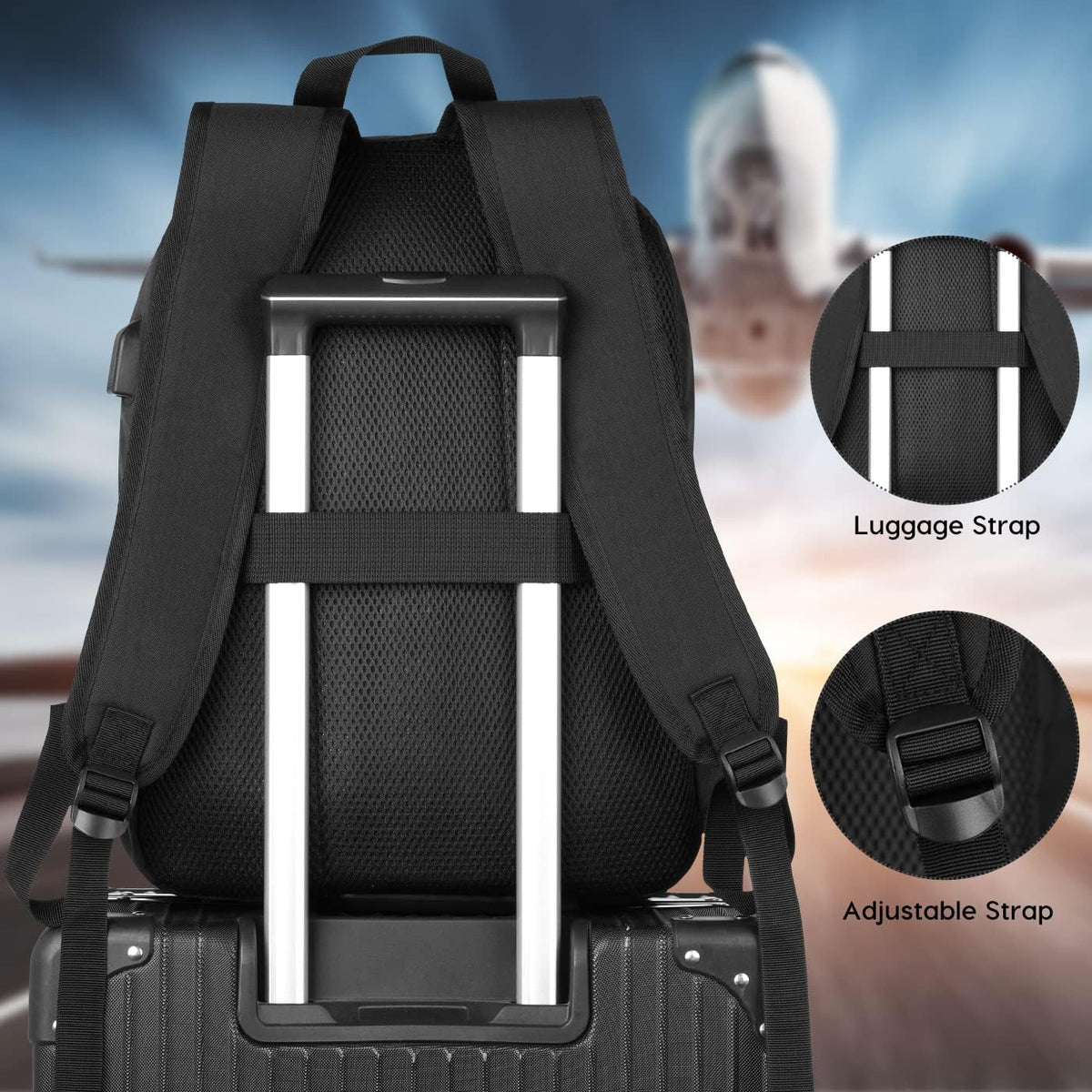 School Backpack 3PCS Sets for Teens Lightweight Bookbag with Lunch Bag Pencil Case for Middle School High School College