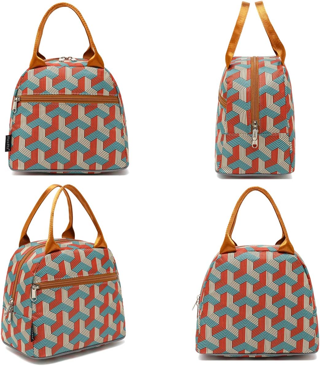 FlowFly Insulated Lunch Cooler Bag - Tote Bag Organizer for Women/Men, Red#3D