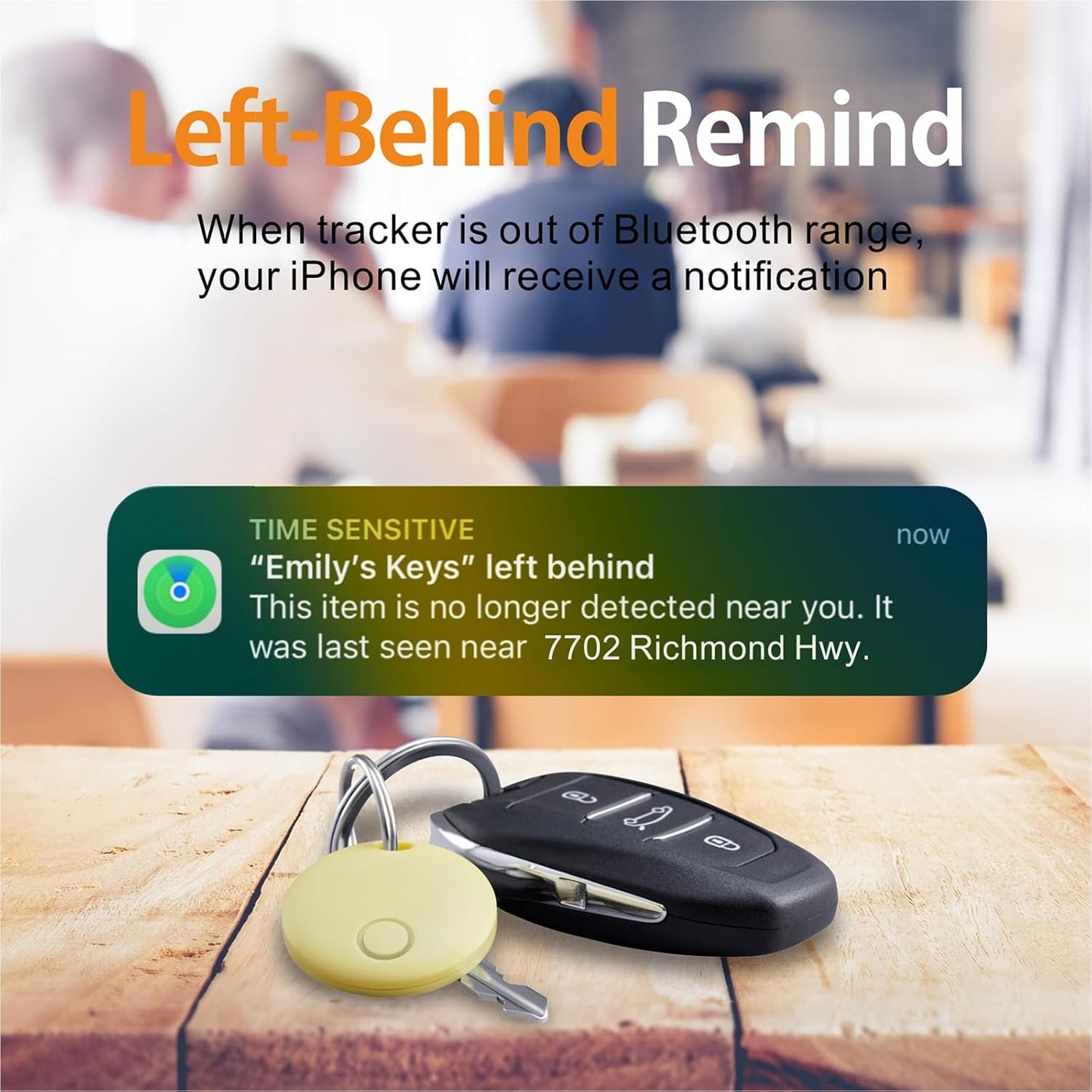 Reyke Smart Tag, Air Tracker Luggage Tracker, Works with Apple Find My (iOS Only), Item Locator for Key, Luggage, Backpack, Wallet, IP67 Waterproof, Yellow