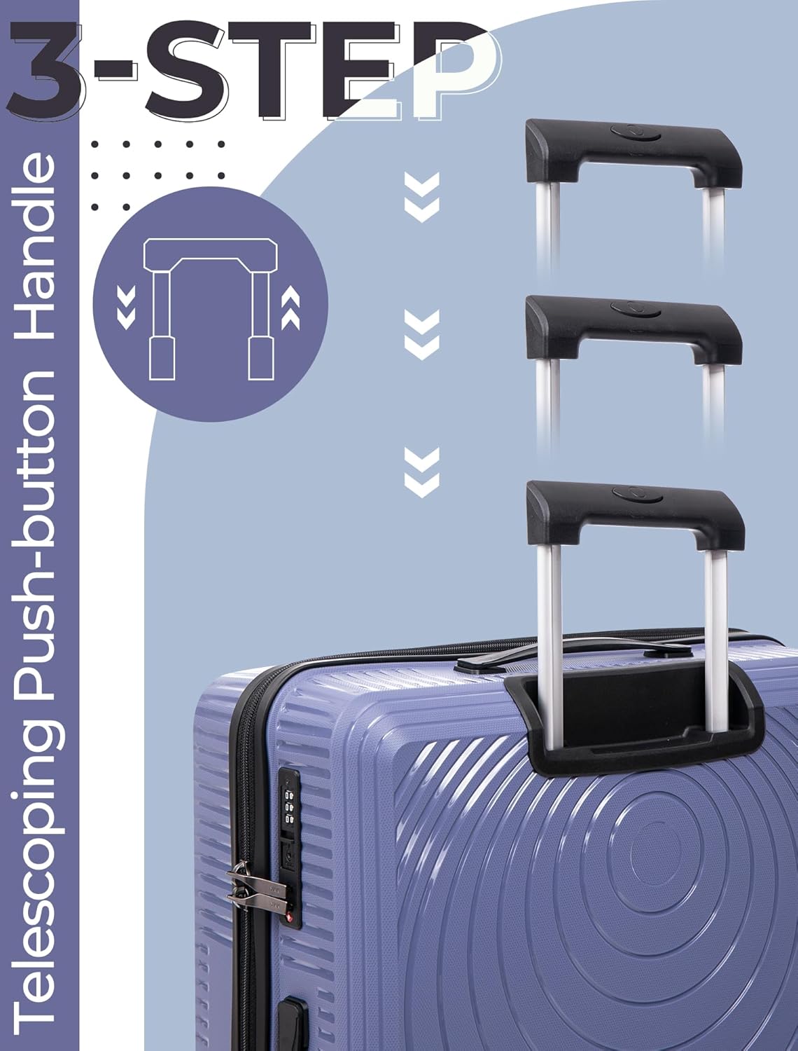 Luggage Sets 5 Piece, Suitcases with Wheels, Hardshell Suitcase Set, PP Carry on Luggage Set with TSA Lock, Travel Luggage