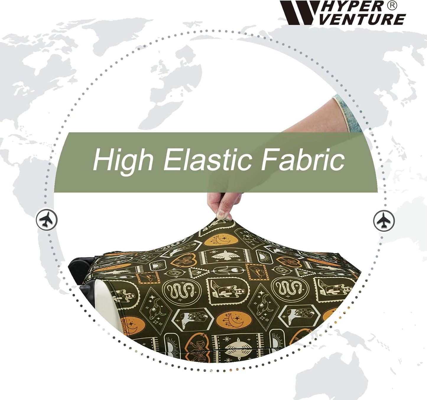 HYPER VENTURE Washable Luggage Cover - Fashion Suitcase Protector Fits 18-22 Inch Luggage (Wilderness Mark, S)