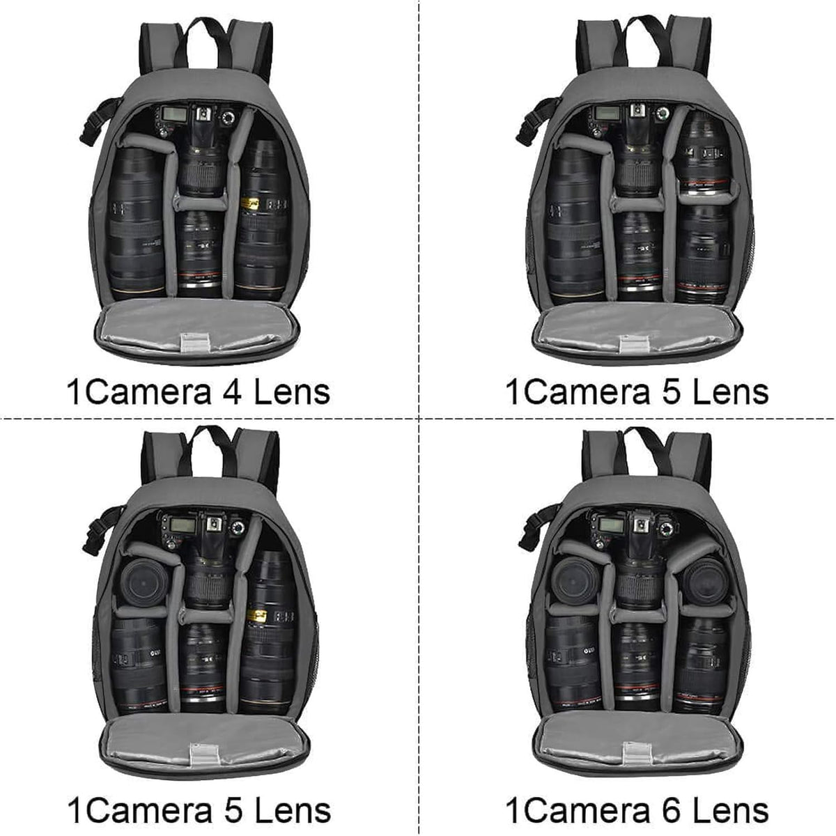CADeN Camera Backpack Bag Professional for DSLR/SLR Mirrorless Camera Waterproof, Camera Case Compatible for Sony Canon Nikon Camera and Lens Tripod Accessories Gray