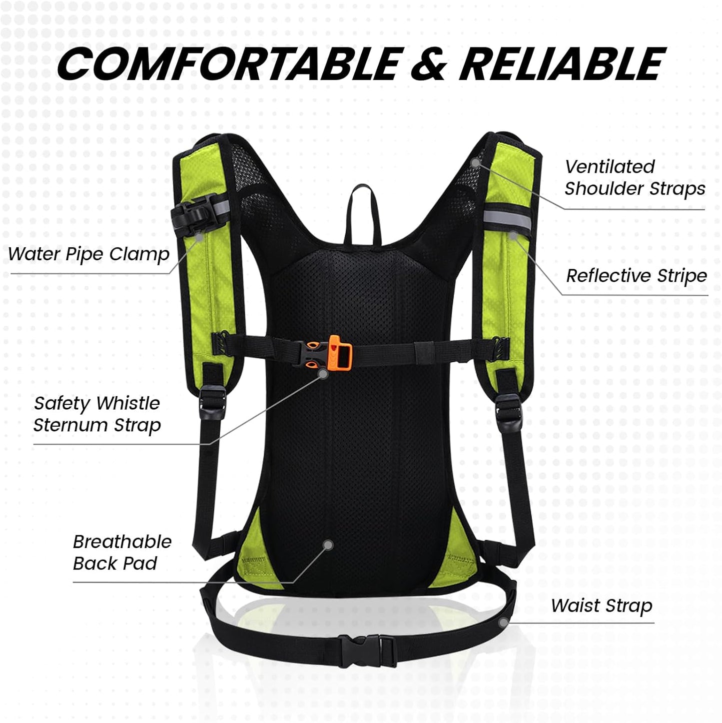 Nepest Hydration Pack Backpack for Women & Men, Lightweight Water Backpack with 2L Water Bladder for Hiking Cycling Running Biking