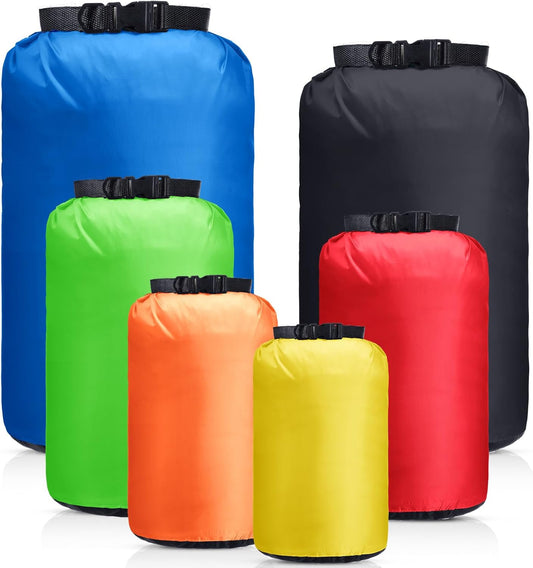 6 Pcs Waterproof Dry Bag Sack Lightweight Outdoor Dry Bags 35 L, 20 L, 15 L, 10 L, 5 L, 3 L Waterproof Boat Bag for Kayaking, Backpacking, Hiking, Camping Rafting(Bright Color)