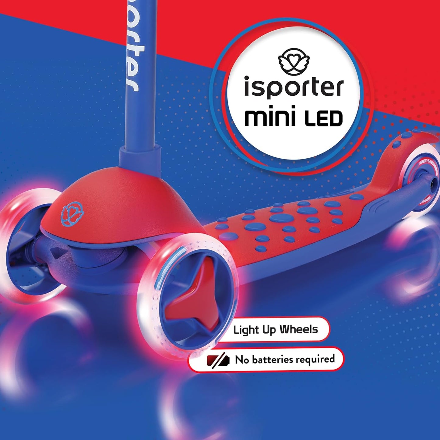 iSporter Luggage Scooter for Kids Ages 2-5 | Ride-On Suitcase Scooters for Boys Girls | Foldable & Height Adjustable, 110lbs Max