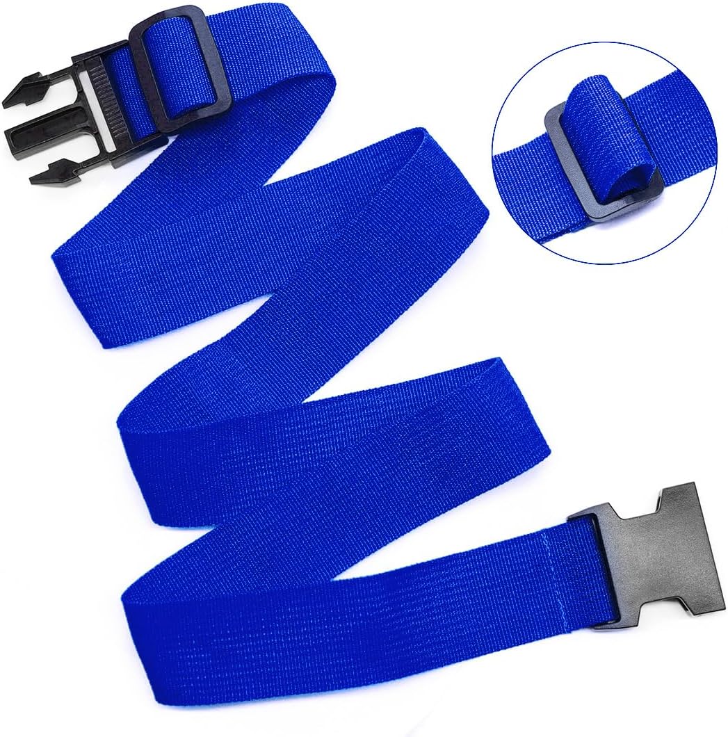 4Pack Luggage Straps Add Bag Luggage Straps to Connect Two Suitcases, Adjustable Luggage Belt Connector for Carry On, Travel Attachment Accessories to Hold Suitcases Together, Blue