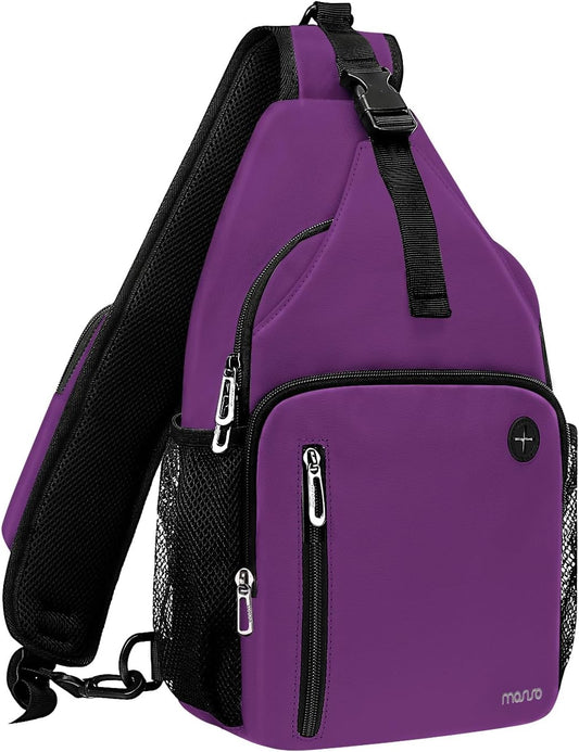 MOSISO Sling Backpack Bag, Crossbody Shoulder Bag Travel Hiking Daypack Chest Bag with Front Square Pocket&USB Charging Port