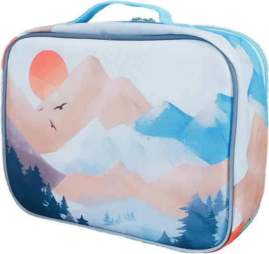 Fenrici Watercolor Lunch Box for Girls, Kids, Teens, Women Insulated Lunch Bag, Soft Sided Compartments, Spacious, BPA Free, Food Safe, 10.8in x 8.5in x 2.8in (Limited Edition)