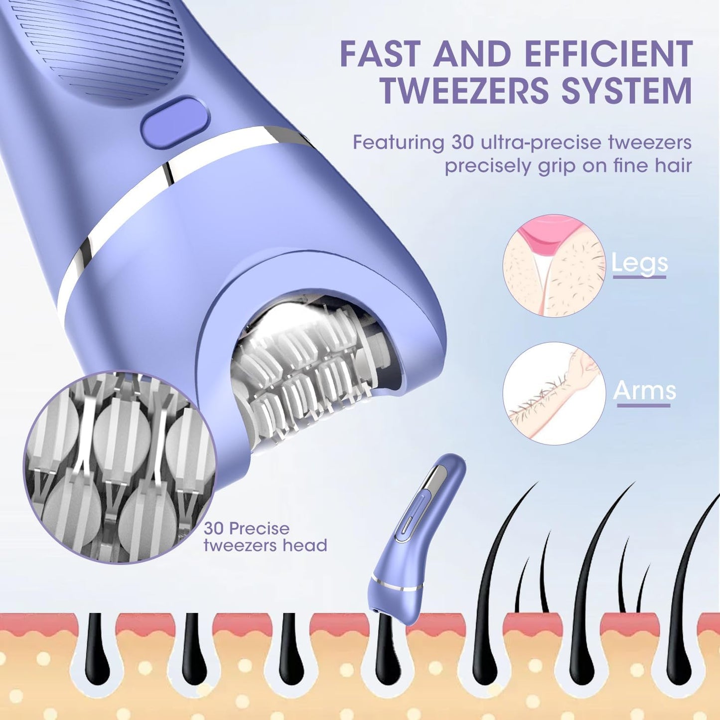 Electric Shavers for Women, 7 in 1 Hair Removal Kit with Epilator Bikini Trimmer Face Razor Body Brush Face Massager Foot Callus Remover, IPX7 Waterproof Lady Razors Set for Legs Armpit Bikini Pubic