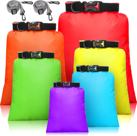Shappy Waterproof Dry Bag Set 6 Sizes Lightweight Sacks and Long Adjustable Shoulder Strap Outdoor Water Proof Keep Gear Dry Bag Stuff Sacks for Backpacking, Boating, Hiking, Camping