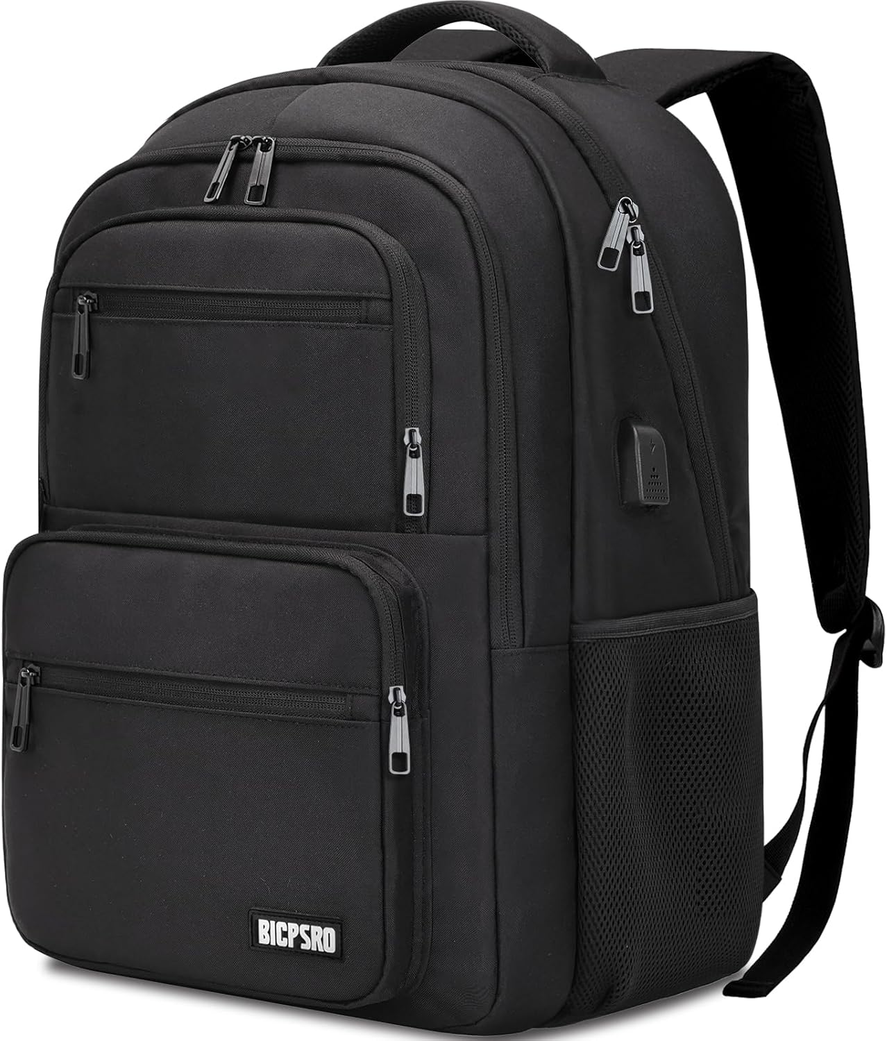 Black Backpack for School, School Backpack for Boys Girls Teens, College Book Bag, Water Resistant Bookbag, Back Pack for Men Women, Business Work Travel