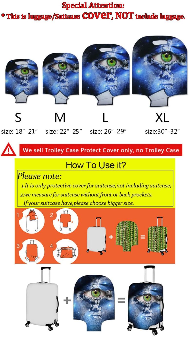 Galaxy Tiger Suitcase Cover Zipper Closure Travel Luggage Protector Anti-Scratch Zip Lugagge Covers for Suitcase Stretchable Suitcase Covers for Luggage Cool Animal Luggage Cover, 18-32 Inch